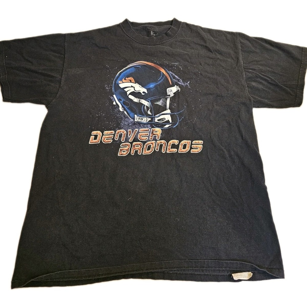 Vintage Denver Broncos Shirt Mens XL Black NFL Football Graphic Trench Ultra 90s